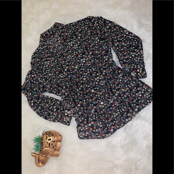 NWOT Impressions pattern vintage button down top - Picture 1 of 7